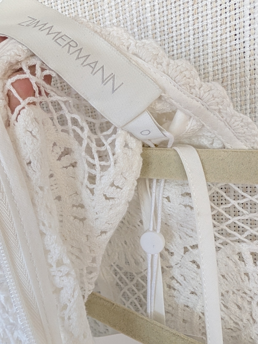 NWT Zimmermann Junie White Crochet Lace Tunic Mini Dress, Size US4 - Picture 6 of 12
